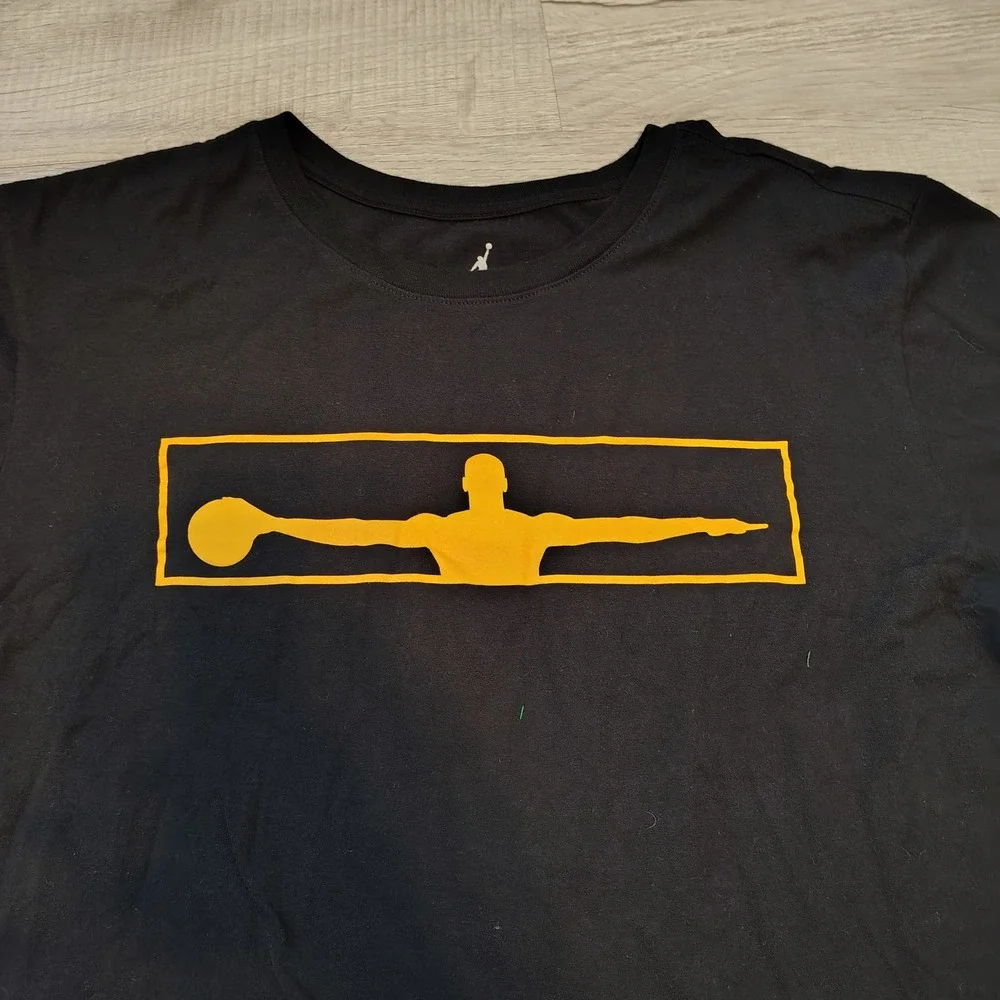 Jordan Wings As For Js Villa Join The Movement Black Yellow T-Shirt Mens XL